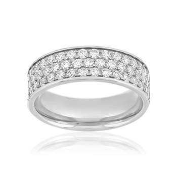 Alliance demi-tour or 750 blanc diamant