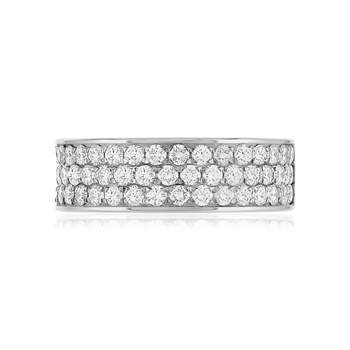 Alliance demi-tour or 750 blanc diamant