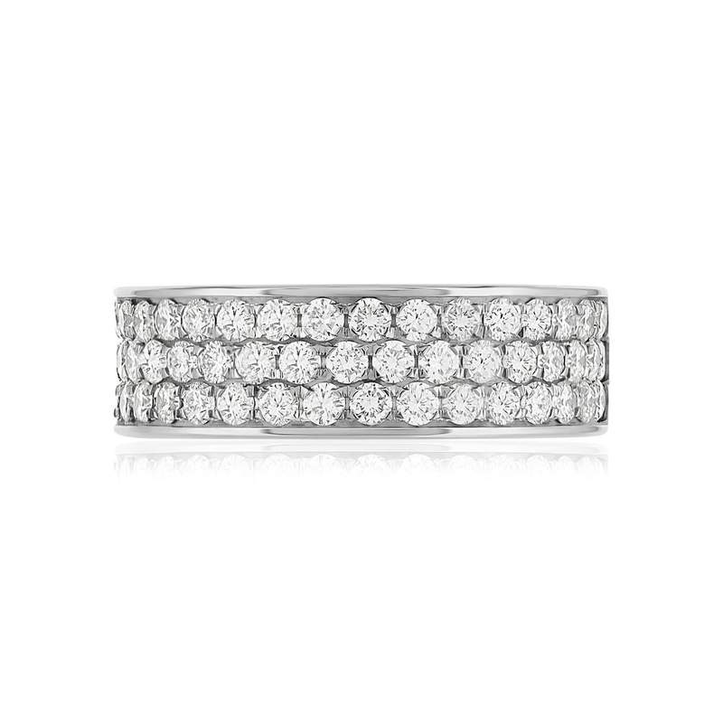 Alliance demi-tour or 750 blanc diamant - vue 3