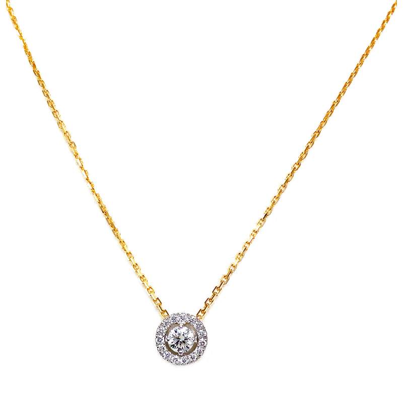 Collier 2 ors 750 diamant - vue 1