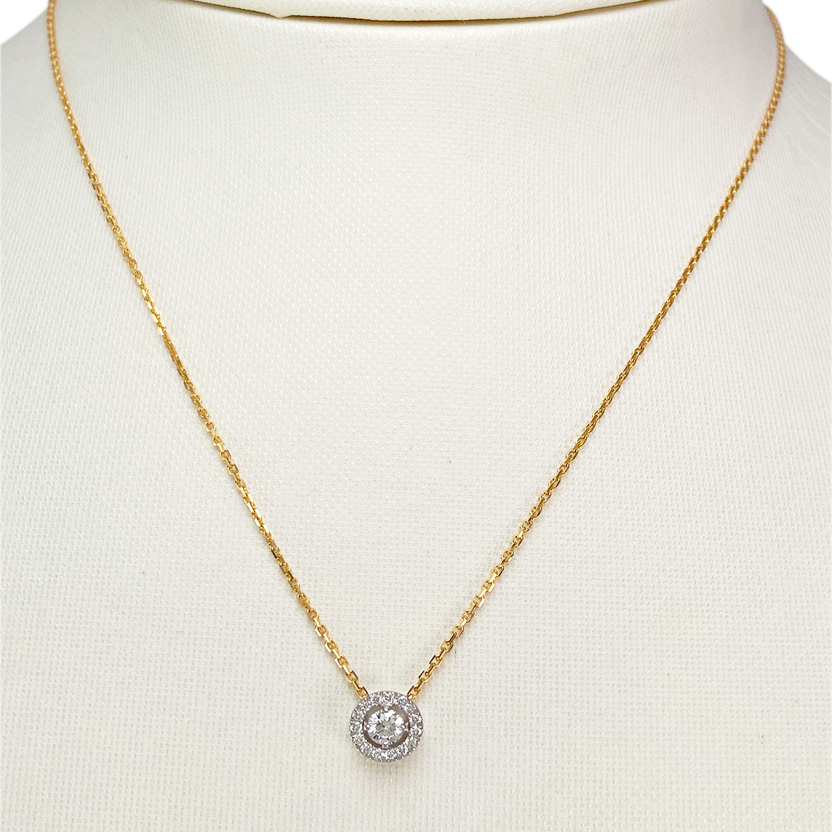 Collier 2 ors 750 diamant - vue 2