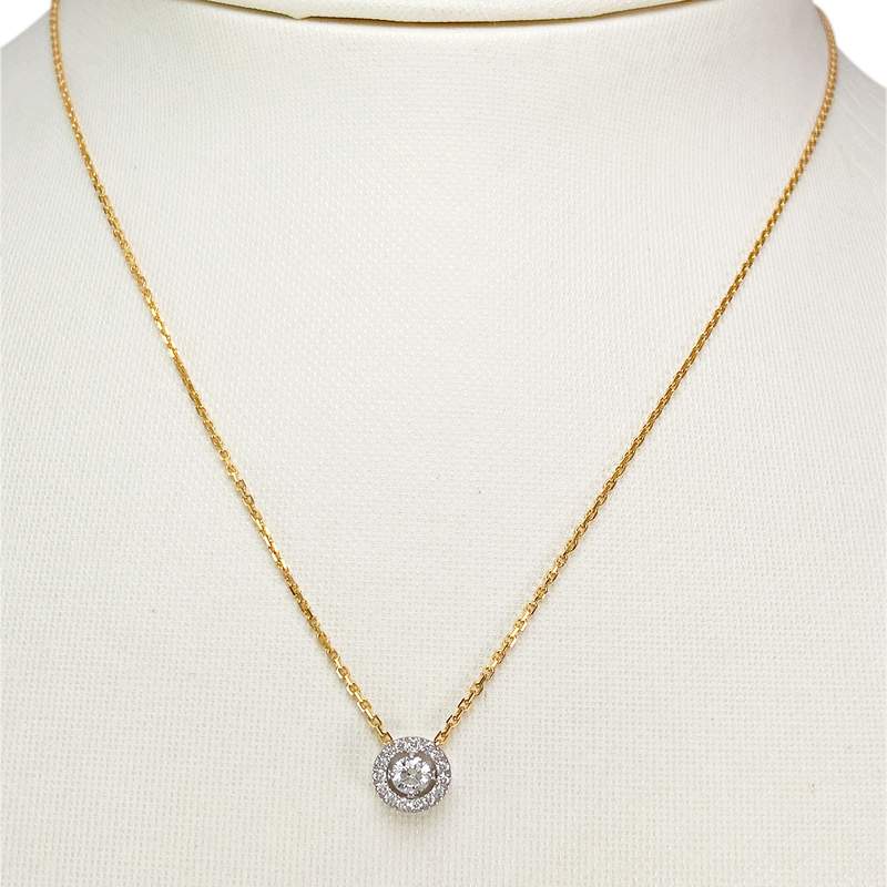 Collier 2 ors 750 diamant - vue 2