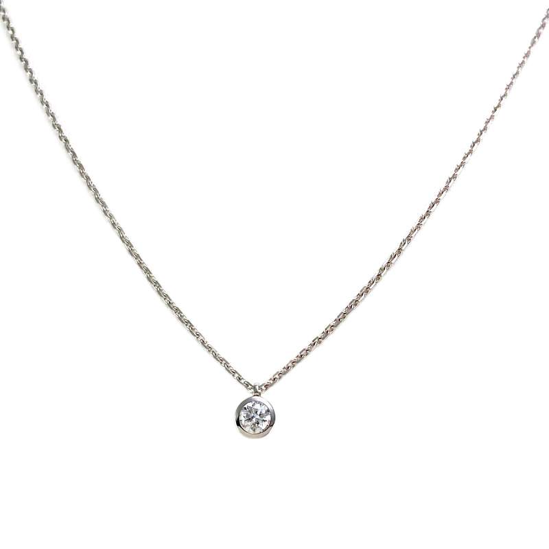 Collier or 750 blanc diamant - vue 1