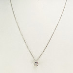 Collier or 750 blanc diamant - vue 2