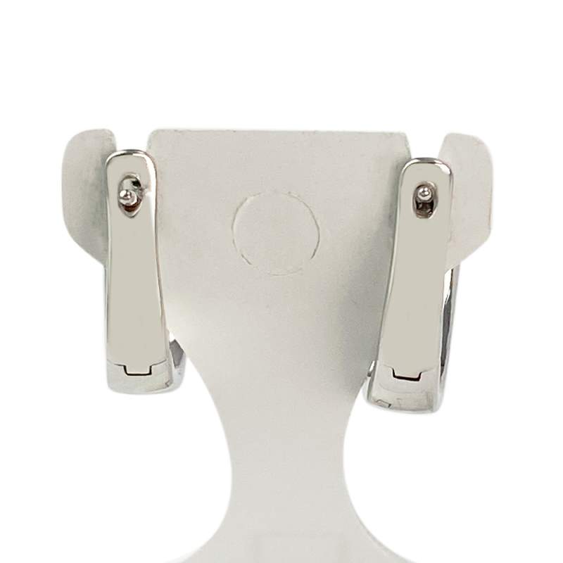 Boucles d'oreilles or 750 blanc saphir et diamant - vue 3