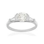 Bague or 750 blanc diamants - vue 1