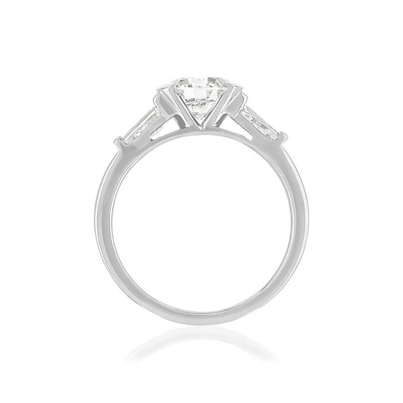 Bague or 750 blanc diamants - vue 2