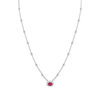 750 white gold necklace with ruby and diamond - view V2