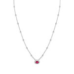 Collier or 750 blanc rubis et diamant - vue 2