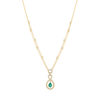 Collier or 750 jaune emeraude et diamant - vue V2