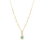 Collier or 750 jaune emeraude et diamant - vue 2