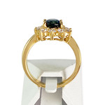 Bague or 750 jaune saphir et diamant - vue 3