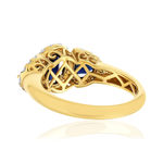 Bague or 750 2 tons saphir et diamant - vue 4