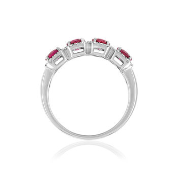750 white gold ruby and diamond ring