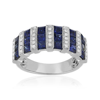 750 white gold sapphire and diamond ring