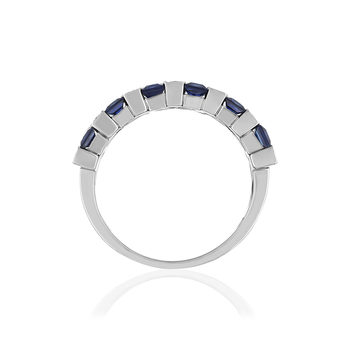 750 white gold sapphire and diamond ring