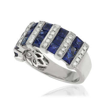 750 white gold sapphire and diamond ring