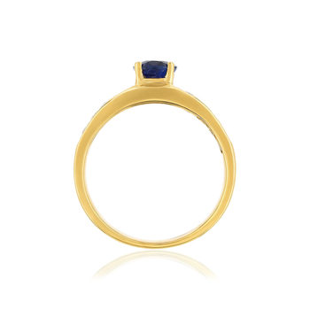 Bague or 750 jaune saphir et diamants
