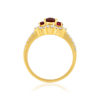 Bague or 750 jaune rubis et diamant - vue V2