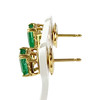 Boucles d'oreilles or 750 jaune emeraude et diamant - vue V2