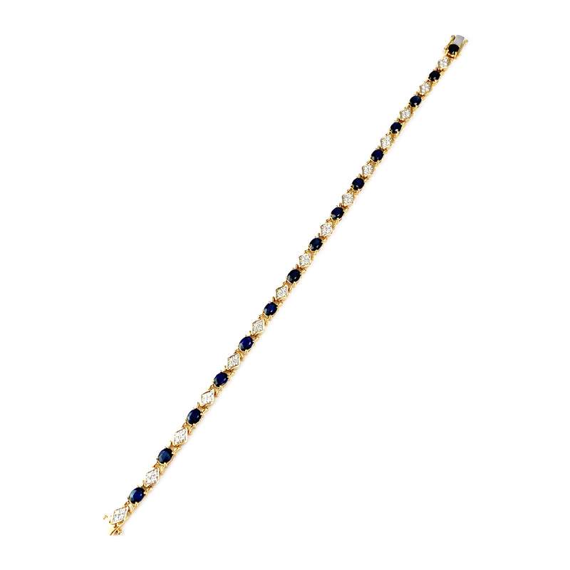 Bracelet or 750 2 tons saphir et diamant - vue 3