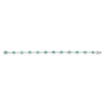 Bracelet or 750 blanc emeraudes et diamants - vue 2
