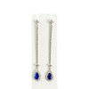 Boucles d'oreilles or 750 blanc saphir et diamant - vue V1
