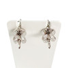 Boucles d'oreilles or 750 blanc saphir et diamant - vue V3