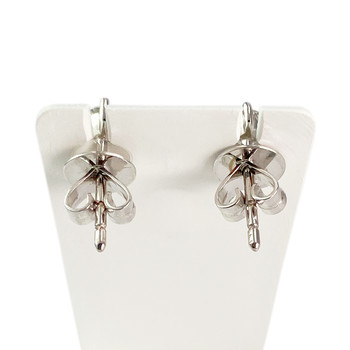 Boucles d'oreilles or 750 blanc saphir et diamant