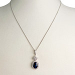 Collier or 750 blanc saphir et diamant - vue 2