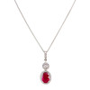 Collier or 750 blanc rubis et diamant - vue V1