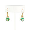 Boucles d'oreilles or jaune 750 emeraude et diamant - vue V1
