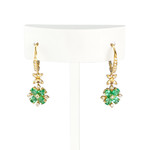 Boucles d'oreilles or jaune 750 emeraude et diamant - vue 1