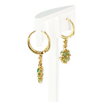 Boucles d'oreilles or jaune 750 emeraude et diamant - vue 2
