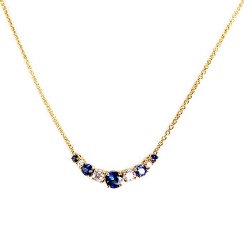 Collier or 750 jaune saphir et diamant