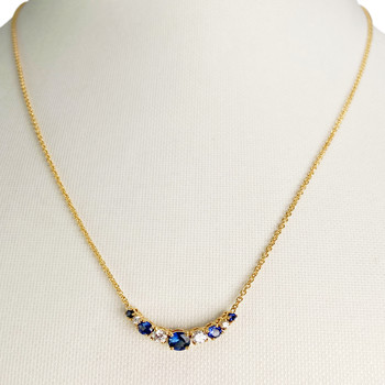 Collier or 750 jaune saphir et diamant