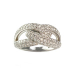 Bague or blanc diamants - vue 1