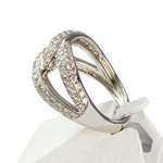 Bague or blanc diamants - vue 2