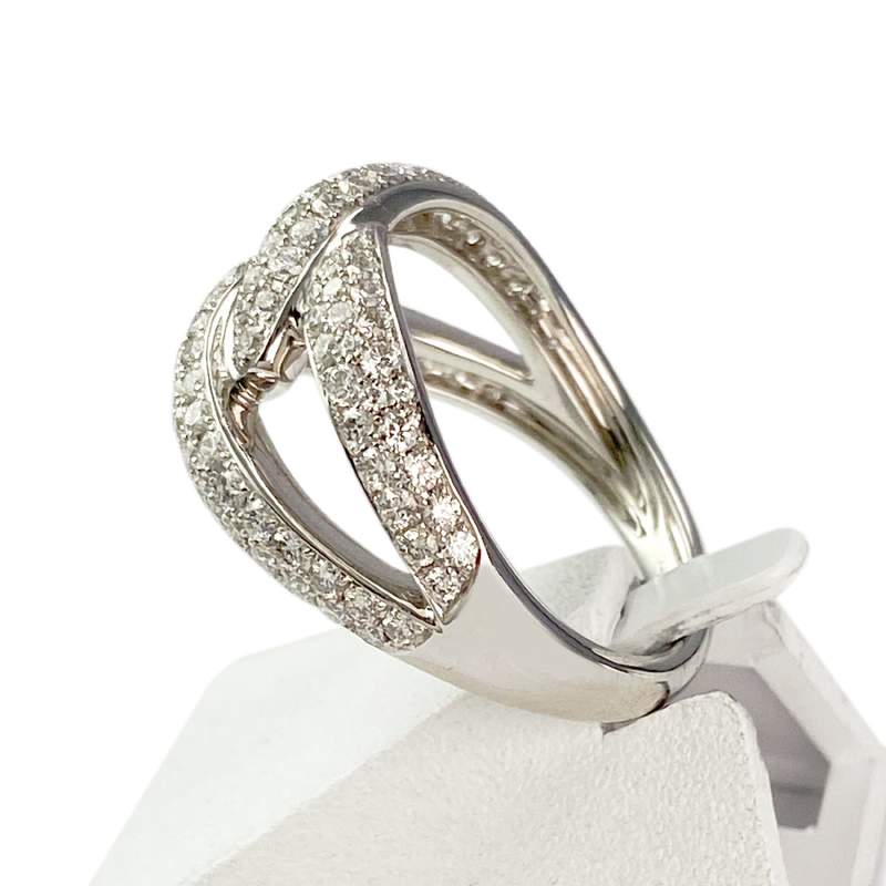 Bague or blanc diamants - vue 2