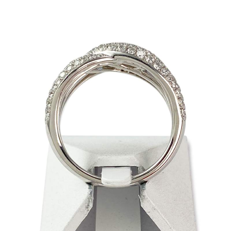 Bague or blanc diamants - vue 3