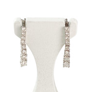 Boucles d'oreilles or 750 blanc diamant