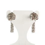 Boucles d'oreilles or 750 blanc diamant - vue 3