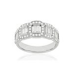 Bague or 750 blanc diamant - vue 1