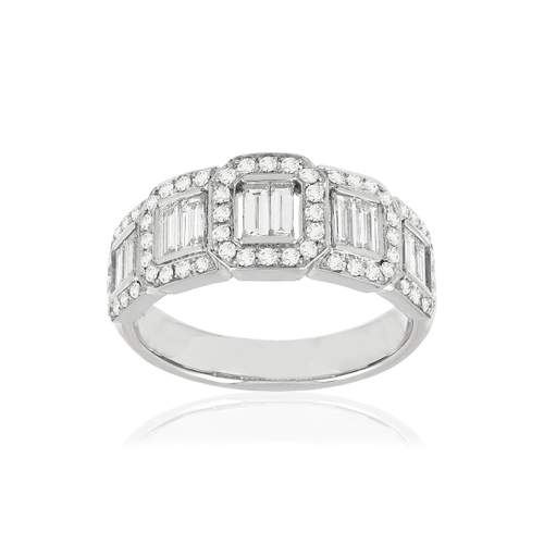 Bague or 750 blanc diamant