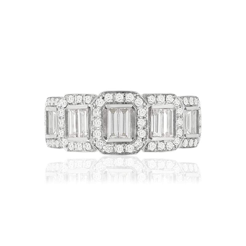 Bague or 750 blanc diamant - vue 3