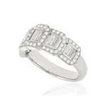 Bague or 750 blanc diamant - vue D1