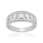 Bague or 750 blanc diamant - vue 1
