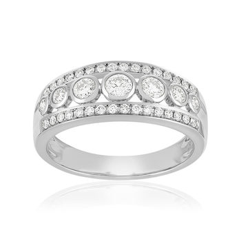 Bague or 750 blanc diamant