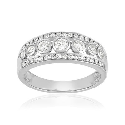 Bague or 750 blanc diamant