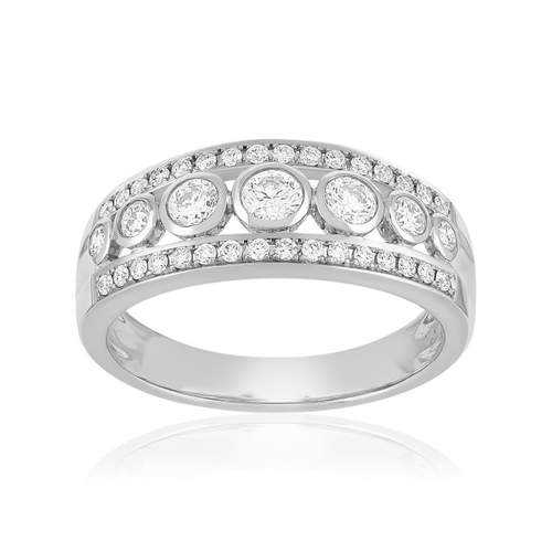 Bague or 750 blanc diamant